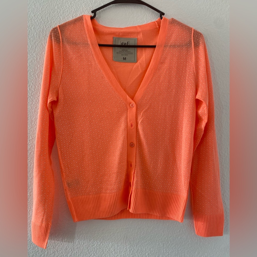 Neon orange cardigan